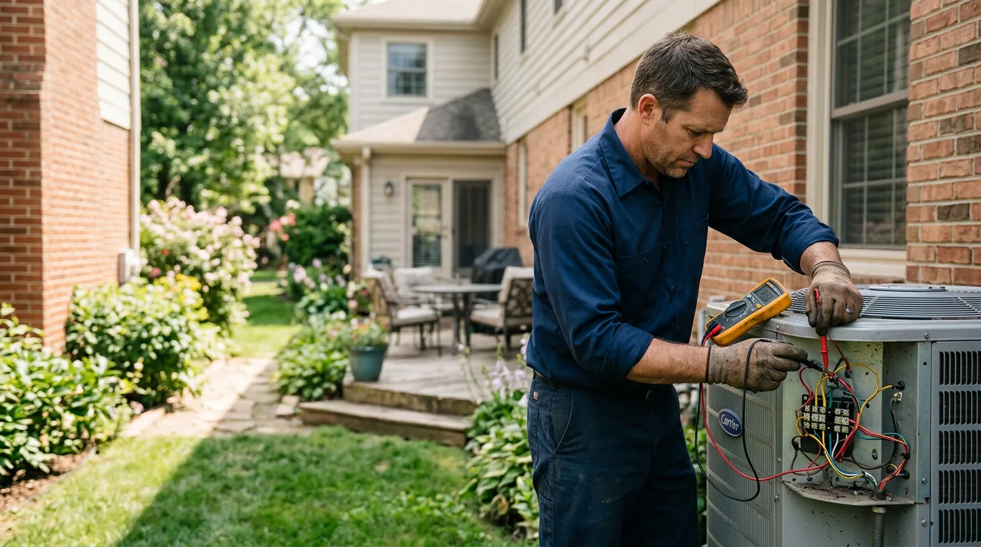 HVAC technician working near Vallecitos, NM